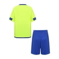 thumbnail image 2 of Yruioon Boys Girls Football Basketball Uniform Soccer Jerseys Short Sleeve Sport T-Shirt and Shorts Fluorescent Green 18, 2 of 7