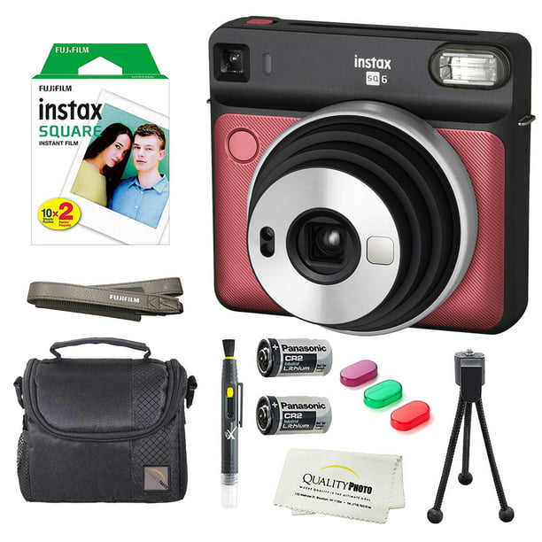 Montgomery maniac aangrenzend Fujifilm Instax SQUARE SQ6 Instant Film Camera (Ruby Red) + instax Wide  Instant Film, 20 Square Sheets + Extra Accessories - Walmart.com