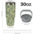 thumbnail image 2 of Stainless Steel Tumbler with Lid And Straw 30 Oz Top Handle Duck Hunting Camo Leakproof Vacuum Insulated Water Bottle for Car Travel, 2 of 6