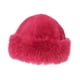 thumbnail image 5 of Gorro de invierno de piel sintética, grueso y moderno, ideal para actividades al aire libre en climas fríos, ciclismo, viajes y acampada. rojo rosa, 5 of 9