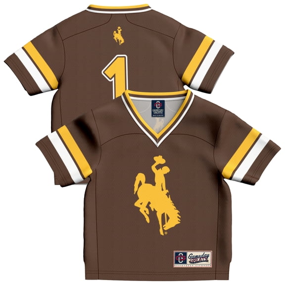 Toddler GameDay Greats #1 Brown Wyoming Cowboys Lightweight Collegiate Football Fashion Jersey