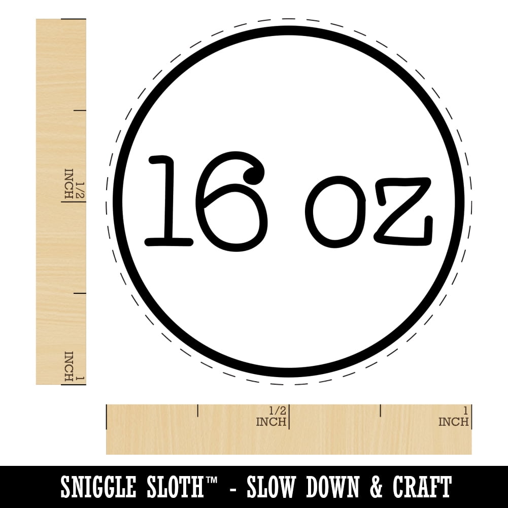 16 oz Ounce Weight Label Self-Inking Rubber Stamp Ink Stamper - Yellow Ink - Medium 1 Inch