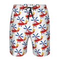 thumbnail image 3 of Zufioo Cartoon Helicopter for Men's Casual Beach Shorts, Sports Fitness Quick-drying Drawstring Shorts with Pockets for Home Wear-Small, 3 of 6