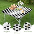 thumbnail image 4 of Black White Soccer Pattern Square Fitted Tablecloth with Elastic Edge,Square Table Cover,Washable Elastic Table Cover for Home Kitchen Party Decor 36"x36", 4 of 6