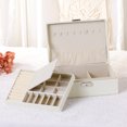 thumbnail image 6 of Unique Bargains 2 Layer Jewelry Box PU Leather Jewelry Organizer Case Storage with Drawer White, 6 of 8