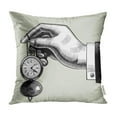 thumbnail image 1 of ECCOT Object Hand Old Clock Retro Pocket Watch Vintage Engraving Drawing Realistic Pillow Case Pillow Cover 18x18 inch, 1 of 1