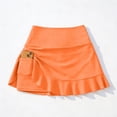 thumbnail image 5 of QURATI Swimwear Women'S High Waist Skirt Swim Skirt Outdoor Solid Color Short Anti Exposure Belly Covering Tennis Skirt Tennis Skirt with Pocket Orange S, 5 of 5