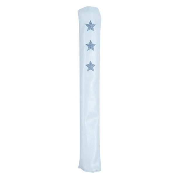 Funda de piel sintética para varilla de alineación de golf, accesorio de protección para putter con diseño de estrella. Blanco