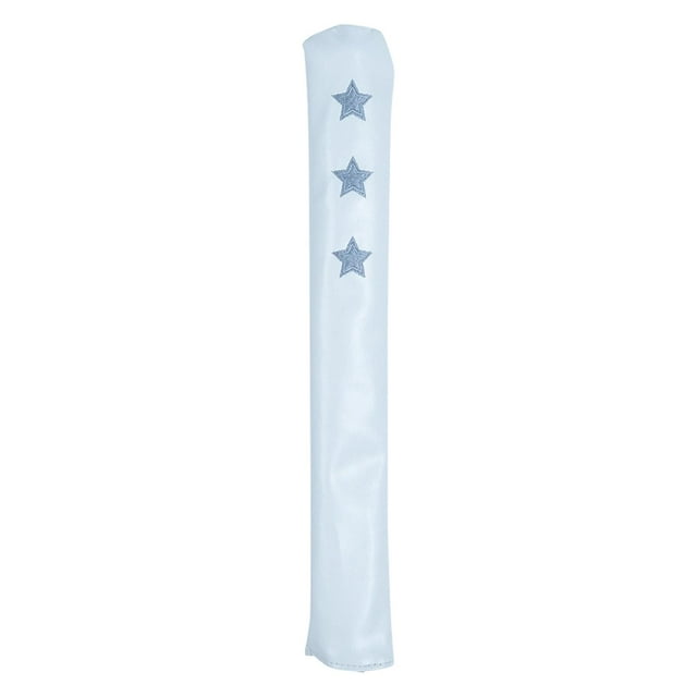 S SERENABLE PU Leather Golf Alignment Stick Cover Wear Resistant Protective Star Pattern White