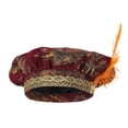 thumbnail image 2 of QSAWXQZ Men's Vintage Tudor Hat Brocade Flat Cap Medieval Headwear for Festival Free Size, 2 of 9