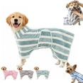 thumbnail image 1 of Luxury Microfiber Dog Bathrobe, Quick Dry Dog Towel Robe with Adjustable Belly Strap, Soft Absorbent Pet Drying Coat for After Bath Swim Grooming, for Small Medium Large Dogs (Green,XL), 1 of 7
