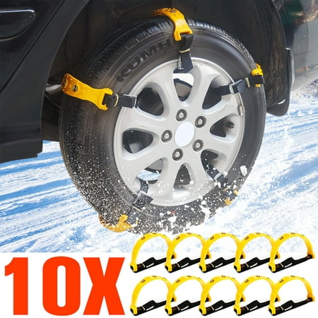 10pcs/Set Car Tire Snow Chain Beef Tendon VAN Wheel Tyre Anti-skid TPU Chains For Safety Prepared For
