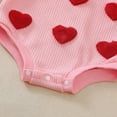 thumbnail image 5 of Adorable Valentine's Day Baby Girl Long Sleeve Bodysuit with Heart Embroidery Cute Romper for Photos and Pink 12 Months-18 Months, 5 of 7
