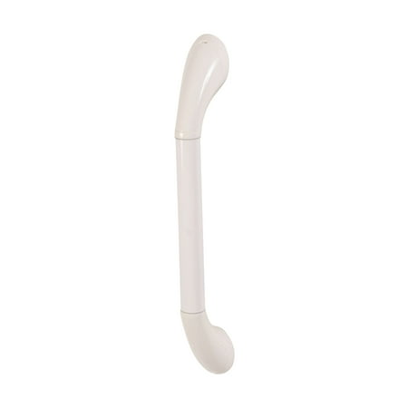 HealthSmart Contoured Grab Bar Bathroom Safety Bar, White, 16 Inches