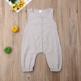 thumbnail image 2 of Diconna Newborn sleeveless cotton solid color button trousers jumpsuit, 2 of 5
