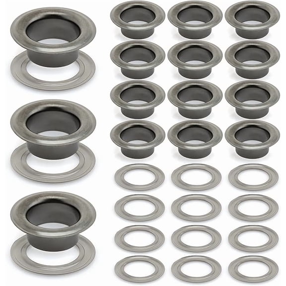 3/16" (5MM) Hole Size 100 Sets Gunmetal Black Metal Grommets Eyelets with Washers for Bead Cores, Clothes, Leather, Canvas (Gunmetal)