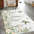 thumbnail image 2 of Green Eucalyptus Leaves Area Rugs 4'x6', Washable Small Throw Rugs for Office Bathroom, Birds Flowers Spring Watercolor Floral Indoor Outdoor Rug Non-Slip Low Pile Carpet Runner Reversible Floor Mats, 2 of 8