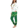 thumbnail image 2 of Suhoaziia Sleepwear for Women Pajama Set Snug-Fit Pajamas Top and Pants Size 5XL,Leisure Elastic Softness Long Sleeve Indoor Christmas Snowman Round Neck Loungewear, 2 of 5
