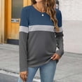 thumbnail image 7 of Long Sleeve Shirts For Women Color Block Tunic Tops Casual Shirts Round Neck Pullover Womens Long Sleeve Tops, 7 of 7