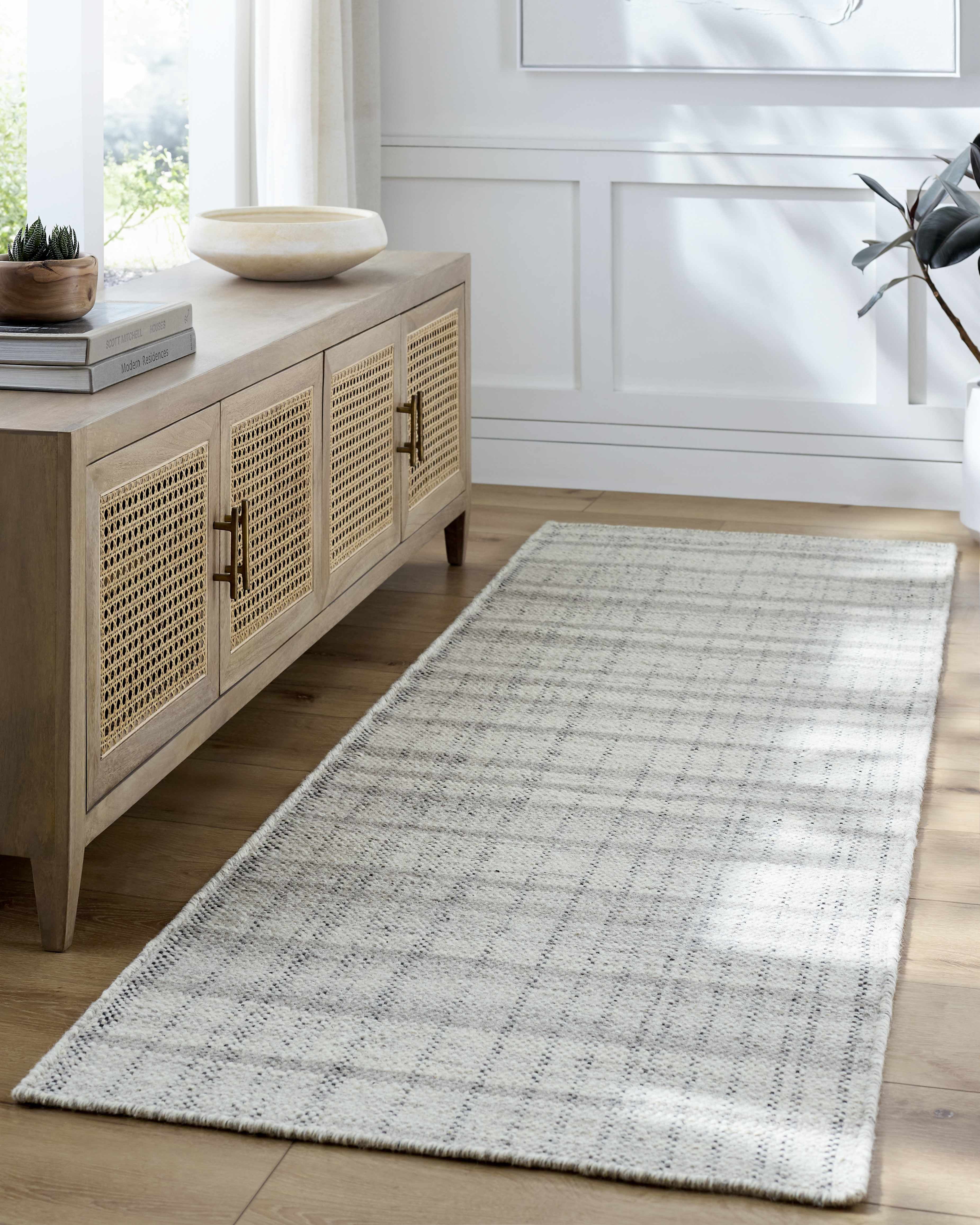 Hauteloom Nissa Wool Living Room, Bedroom Area Rug - Traditional, Transitional - Light Silver, Slate Blue, Sterling Gray - 3'6" x 5'6"