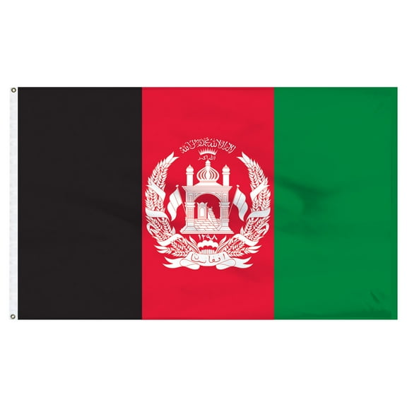 Afghanistan Flag Nylon Outdoor Rectangular Canvas Heading Brass Grommets 4ft x 6ft