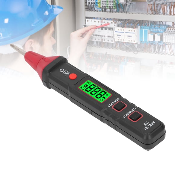 Bolígrafo Detector De Voltaje, Pantalla LCD Multifuncional Con Detector De Voltaje Con Linterna Para Pruebas Eléctricas