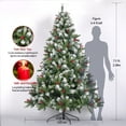 thumbnail image 3 of ENYOPRO Green Flocked Full Artificial Christmas Tree, with 1100 Fake Snow Dusted Tips 7', 3 of 9