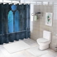 thumbnail image 7 of Chilfamy  Cartoon Shower Curtain, Fantasy World Castle Architecture Details Terrace Gazebo Indoor Foggy Forest, Cloth Fabric Bathroom Decor Set with Hooks, Grey Pale Blue White, 7 of 7