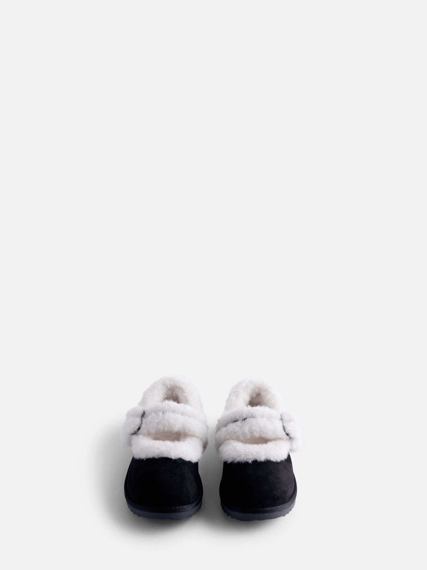 Wonder Nation Toddler, Little and Big Girls Faux Shearling Mary Jane Slippers
