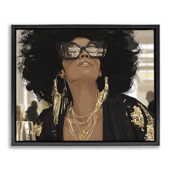 Stupell Industries Modern Full Of Confidence Beautiful Woman Black Floating Frame Canvas Art, 21 x 17, by Franklyn Gregory