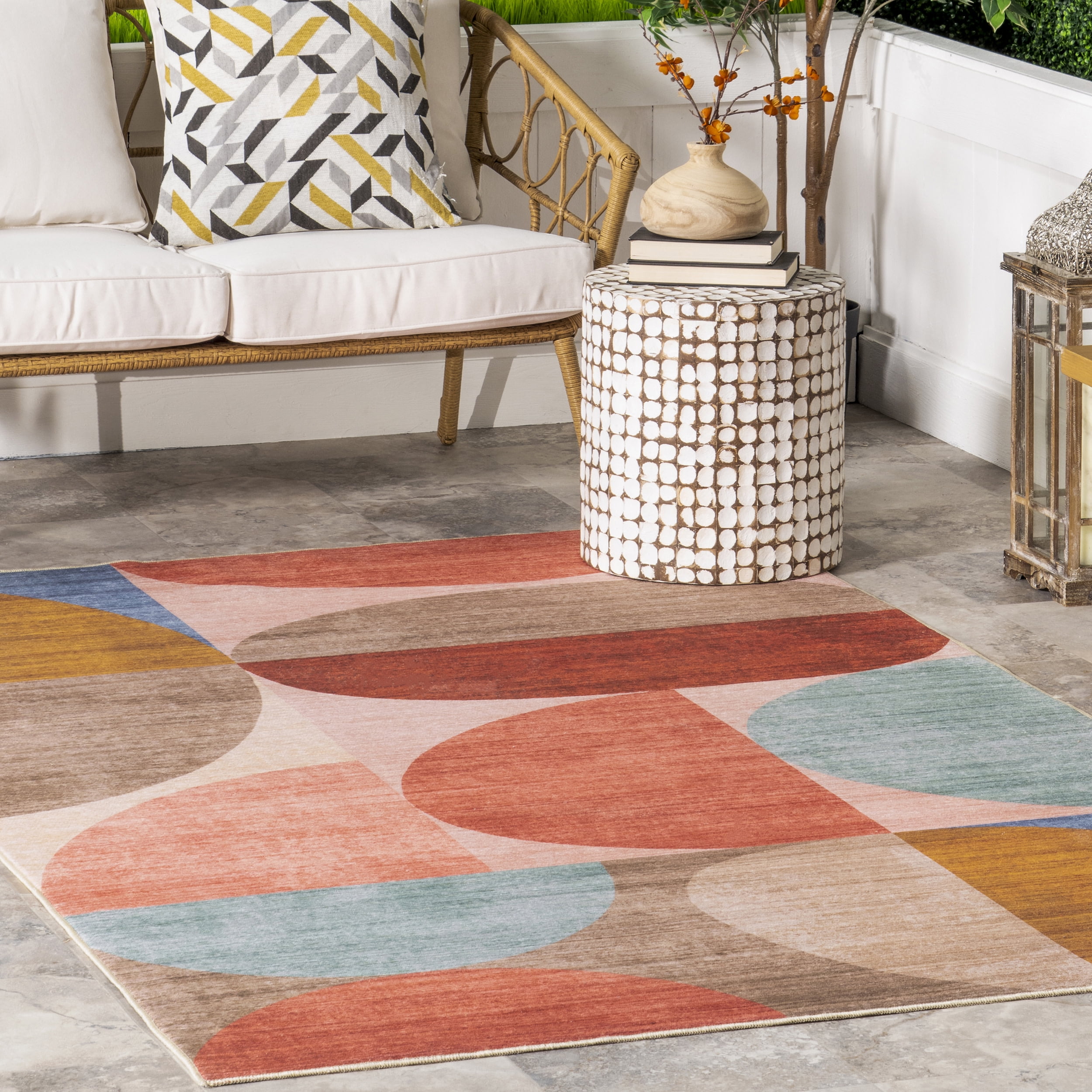 nuLOOM Lori Contemporary Machine Washable Indoor/Outdoor Area Rug, 5' x 8', Multicolor
