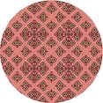 thumbnail image 1 of Ahgly Company Machine Washable Indoor Round Transitional Orange Area Rugs, 6' Round, 1 of 7
