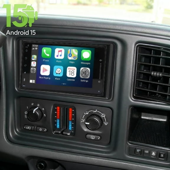 Molaner Car Radio for Chevrolet Tahoe 2003-2006 7" Android 15 Touch Screen Stereo Head Unit Fit for Wireless Carplay Android Auto GPS Bluetooth WiFi SWC FM RDS Mirror Link, 2 32G