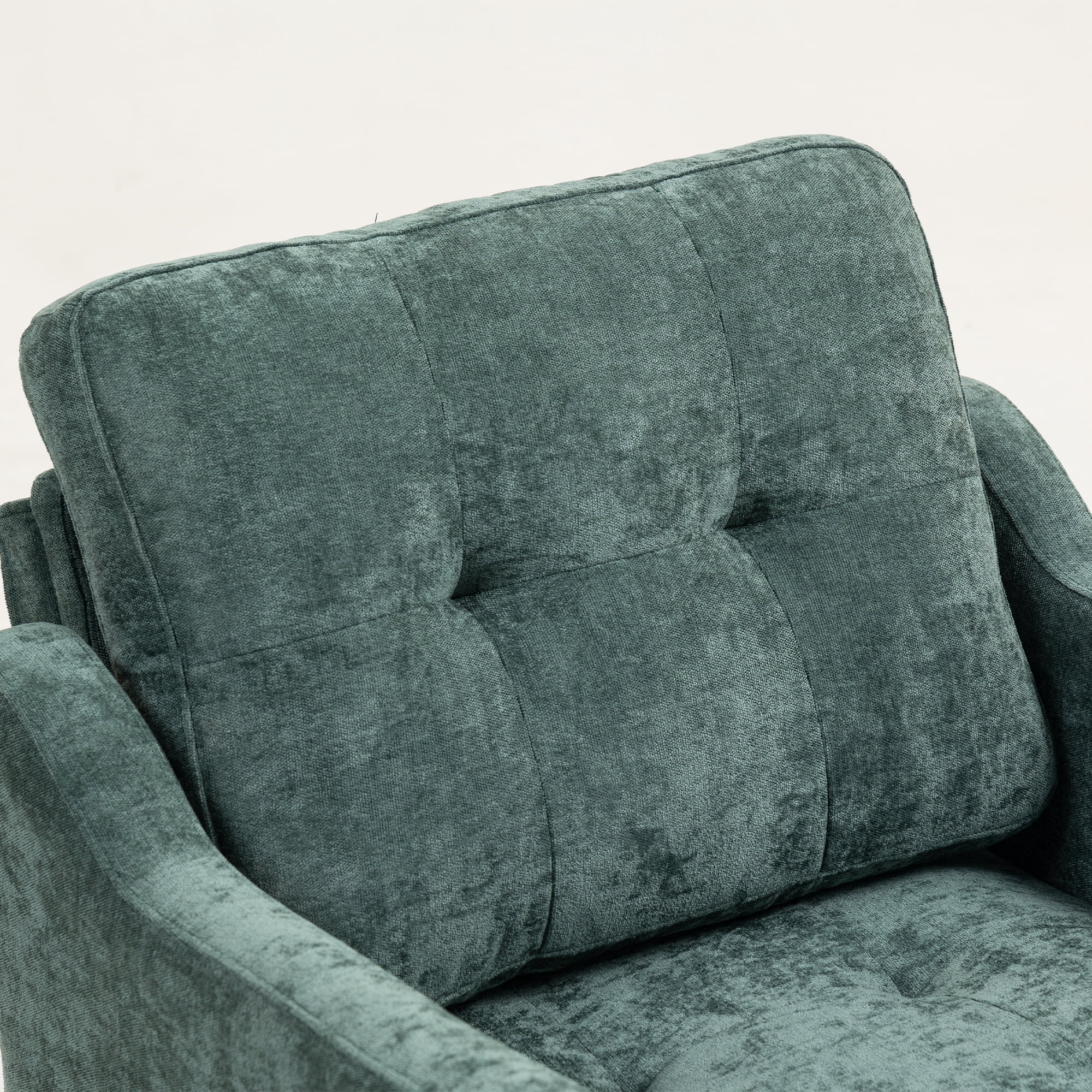 Comfortable armchair with USB charging port, ergonomic wide backrest, vintage wooden legs, comfortable upholstered armchair with side storage for living room bedroom