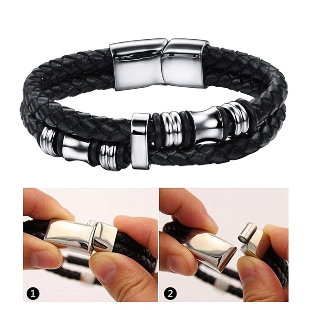 Details about   Leather Braided Bracelet Multi Layer Men Women Magnetic Bracelet
