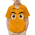 thumbnail image 1 of Chemise à Manches Courtes pour Enfants avec Poche et Imprimé, Haut Décontracté à Col Rond pour Garçons et Filles, Âges 2-15 Ans en Vert Armée, 1 of 8
