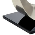 thumbnail image 2 of Tempered Glass Top End Table with U Shape Base, Silver and Black- Saltoro Sherpi, 2 of 6