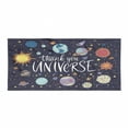 thumbnail image 1 of Saying Gym Towel, Thank You Universe Typography Galaxy Planets, One-Sided Quick Dry Microfiber for Beach Fitness & Swimming, 60" x 30", Indigo Multicolor, by Ambesonne, 1 of 2