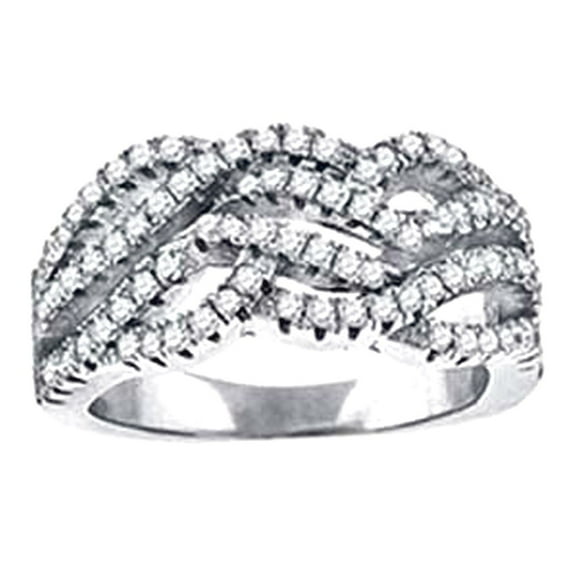 925 Sterling Silver Womens Cubic Zirconia Infinity Fashion Ring Size 7 Ring for Women - 6.1 Grams