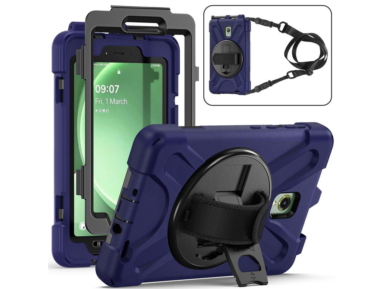 Case for Samsung Galaxy Tab Active 5 / Active 3 8.0 inch 2024 2020 SM-X300/X306B/T570/T575/T577 Shockproof Cover with Pencil Holder, Kickstand, Handle & Shoulder Strap