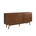 thumbnail image 2 of Walker Edison 70" 3-Drawer Mid-Century Engineered Wood Sideboard in Walnut, 2 of 5