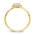 thumbnail image 2 of Primal Gold 14 Karat Yellow Gold Diamond and White Topaz Birthstone Ring, 2 of 5