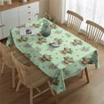 thumbnail image 2 of Green Highland Cow Flower Pattern Rectangle Tablecloth 60"x84",Waterproof Polyester Rectangle Table Cloth, Wipeable Spillproof Polyester Tablecloth for Dining, Camping, Indoor and Outdoor, 2 of 5