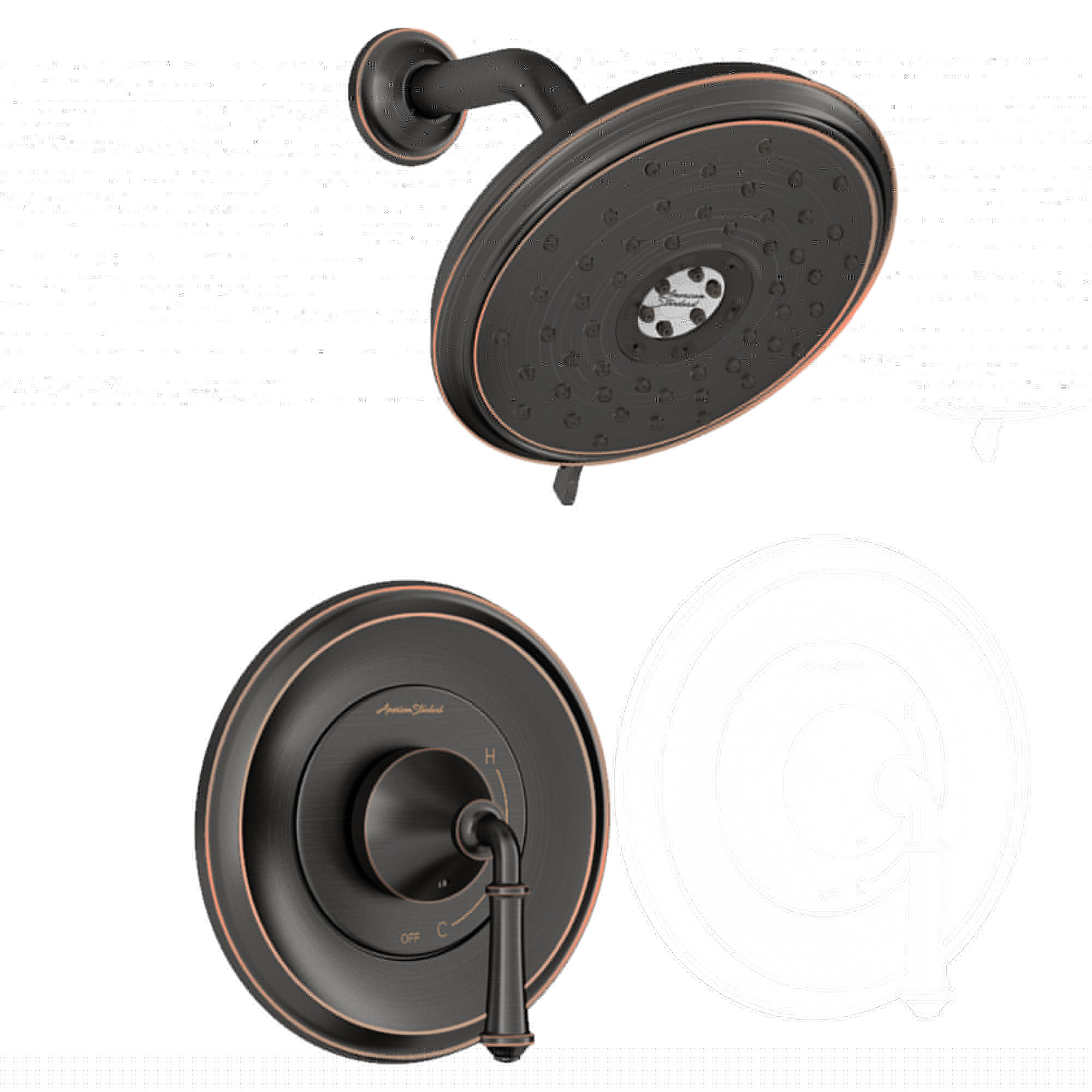 American Standard Delancey Shower Only Trim Kit with Cartridge 2.5 GPM