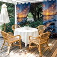 thumbnail image 4 of Outdoor Curtains for Patio Waterproof, Beach Reef Outdoor Privacy Panels Grommet, Beach Sunset Ocean Waves Natural Scenery Blackout Outside Curtains for Porch/Cabana/Pergola/Gazebo 54"x84", 1 Panel, 4 of 8