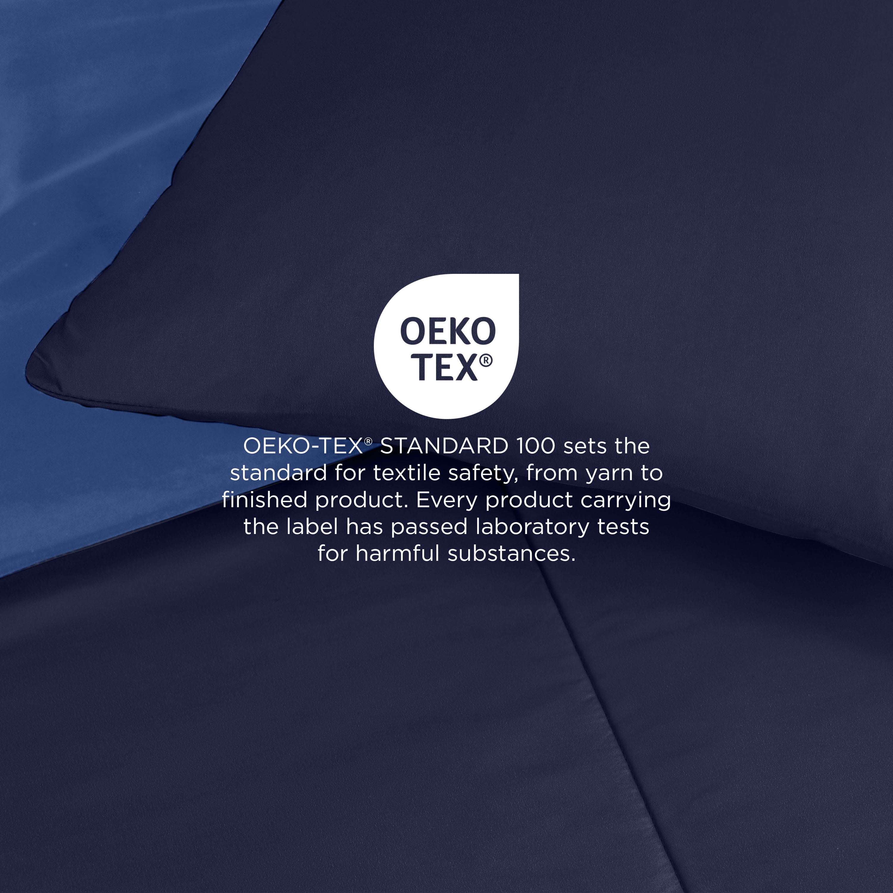 Martex 3-Piece Reversible Comforter Set, King, Super Soft Lightweight Microfiber Bedding Set, Navy/Ceil Blue