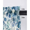thumbnail image 6 of Eucalyptus Blue Tier Curtains 45 Inch Length,Sheer Curtains for Bedroom Living Room Window, Farmhouse Leaves Summer Spring Rod Pocket Voile Drapes Kitchen Curtains for Small Window 27.5"x45" 2 Panels, 6 of 7