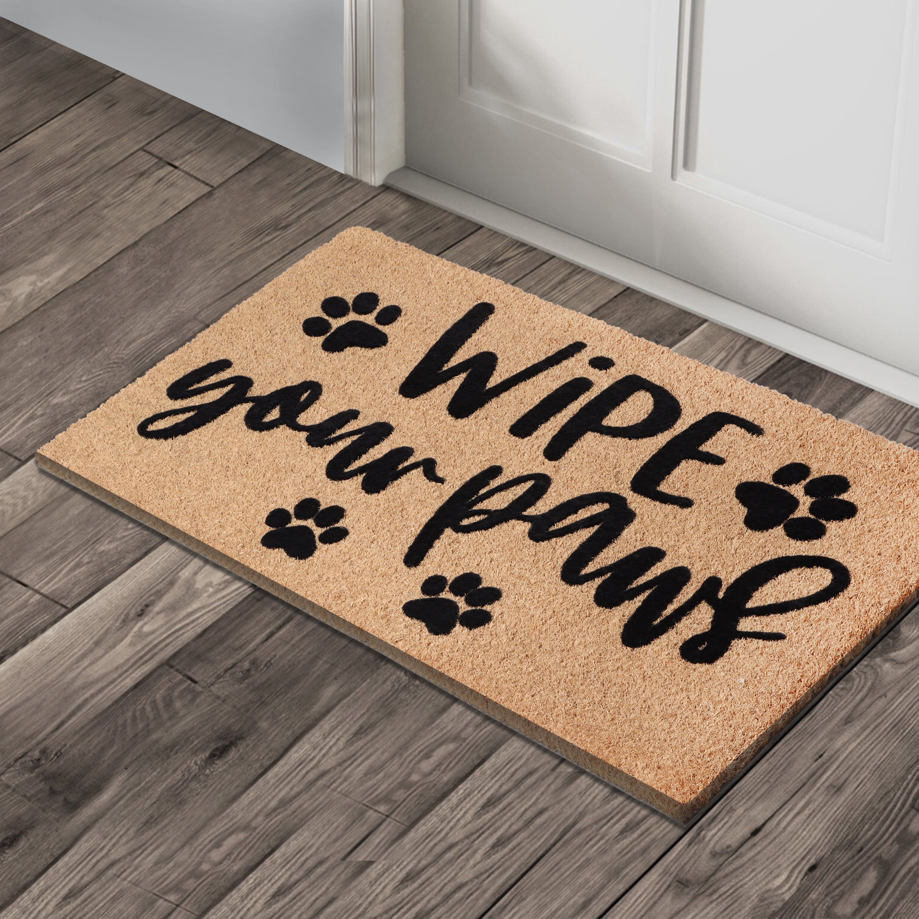 A1HC Natural Coir Flocked Doormat - Durable Non-Slip Welcome Mat, 18"x30", Ideal for Outdoor Entryways, Wipe Your Paws