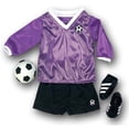 thumbnail image 2 of Sophia's Purple Long-Sleeved V-Neck Jersey, Black Shorts, and Ball for 18   Dolls, 2 of 4