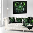thumbnail image 3 of Designart Green Fractal Flower in Dark - Floral Throw Pillow - 18x18, 3 of 5